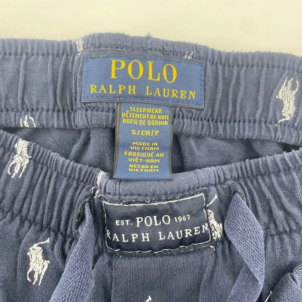 Polo‎ Ralph Lauren Joggers Mens Small Navy All Over Pony Print Sleepwear Pajamas